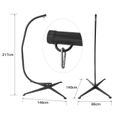 Mixmest® Support pour fauteuil suspendu en métal noir 149x86x217 cm Sans chaise suspendus-2