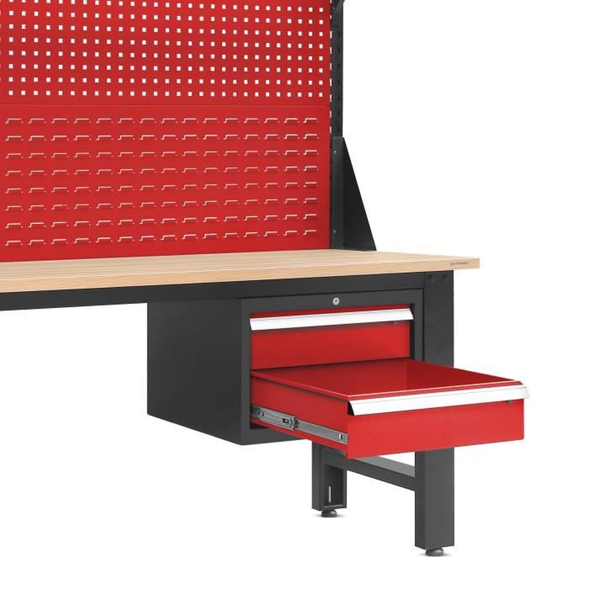 Kupper - Etabli Rouge 2 portes et 6 tiroirs Long 1,70m - Rouge - 12172 -  Cdiscount Bricolage