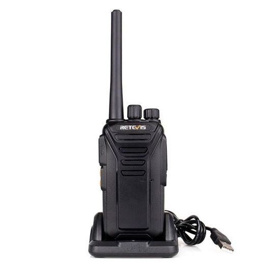 Retevis - 6 talkie walkie longue portée avec radio Bidirectionnelle pour  Sécurité, Restaurant et Hôtel noir - Talkies Walkies - Rue du Commerce