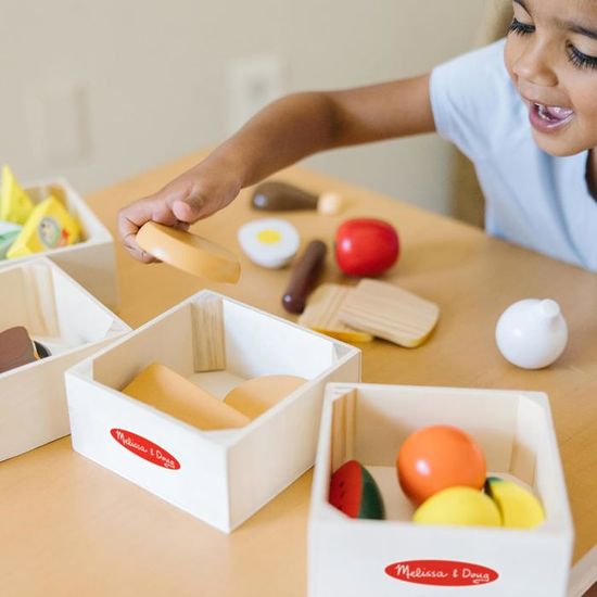 HVDHYY Jeu De Nourriture En Bois Fruits Et Légumes Pour Enfants Dès 2 Ans Avec Sac Rangement