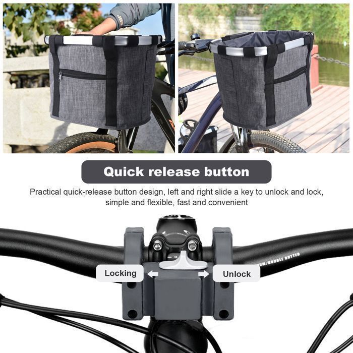 Panier - sacoche vélo,Sacoche de guidon de vélo + housse de pluie pour