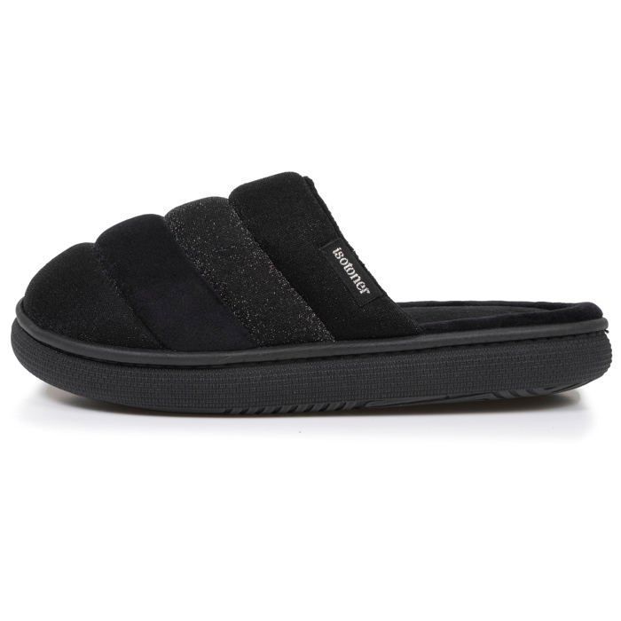 Chaussons Mules Isotoner Femme – Semelle Bloup Extra Confort, Microvelours Doux, Lavable Machine, Taille 41