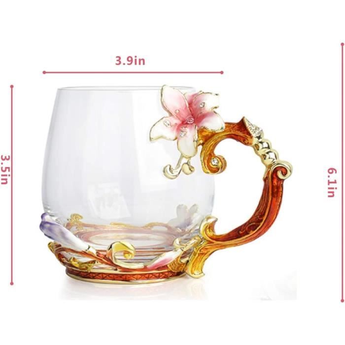 Tasse à Thé Champignon Verre 500ml Avec Passoire Et Couvercle - Cadeau Idéal