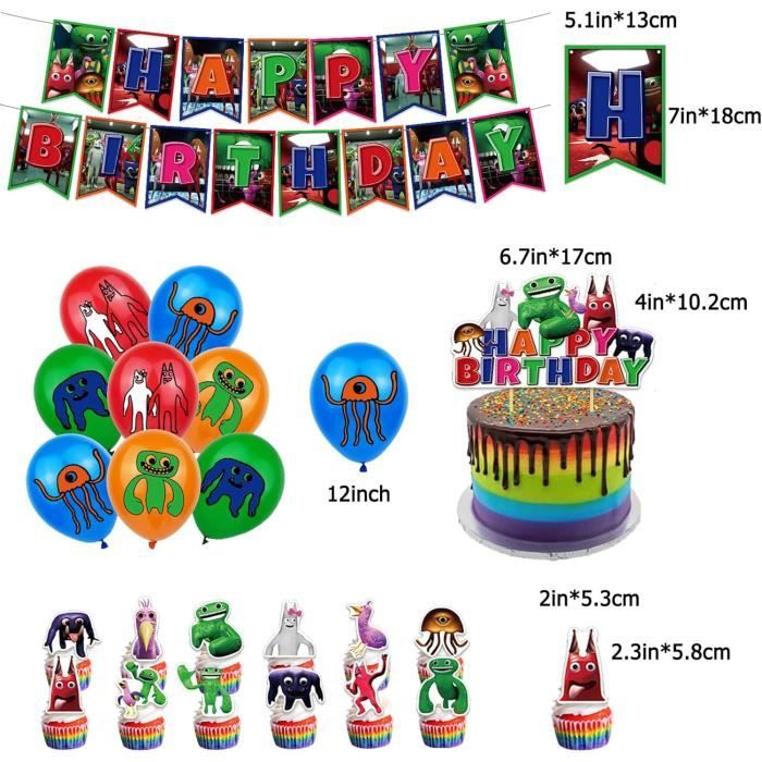 Kit Déco Anniversaire – Guirlande, 13 Toppers De Gâteau Et 18 Ballons, Couleurs Vives, Pour Fête à Thème