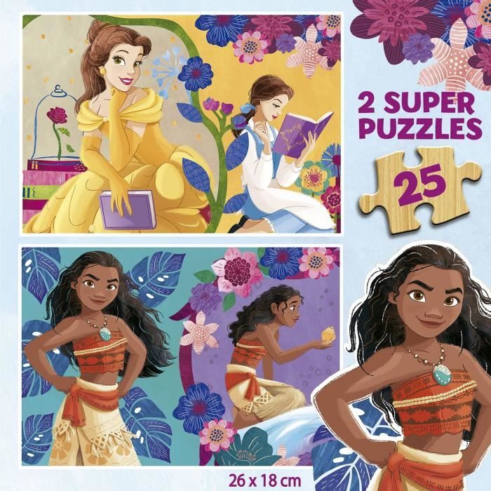 Puzzle - Disney Vaiana - 2 modèles - 2x48 pièces - Dès 4 ans - Educa - Pas  cher