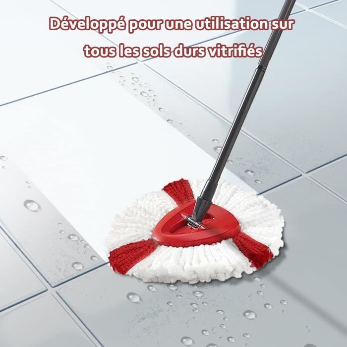 Têtes de Balai Vileda, Facile & Clean Turbo 2 en 1 Balai Microfibre Recharge Tête, Recharge