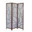 Paravent 3 Pans En Bois Brun Et Bambou PEGANE - Hauteur 175cm, Largeur 132cm - Léger Et Pliable