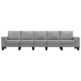 FNCM® Canapé droit fixe 5 places Design - Sofa Divan Canapé de relaxation - Gris clair Tissu ❤9393-3