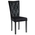 Style Élégance Chic - Lot de 2 Chaises de salle à manger Chaise de cuisine Chaise à dîner Noir - Velours - 72543-3