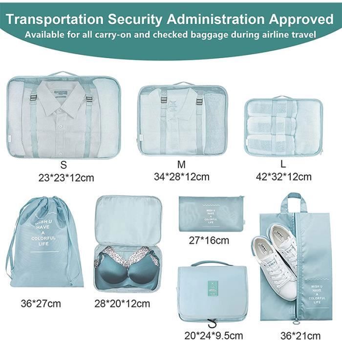 Set De 10 Organisateurs Valise SINZUX - Packing Cubes, Sac à Chaussures, Trousse Toilette