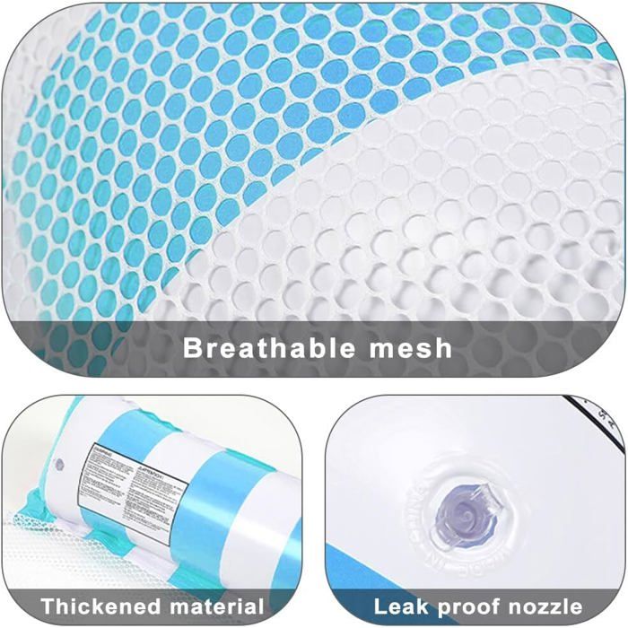 Bouee Piscine Adulte 4 in 1 Hamac Piscine Gonflable 2 Pièces Matelas Gonflable Piscine PVC Hamac de Piscine Matelas Piscine Filet - Jeux - Jouets