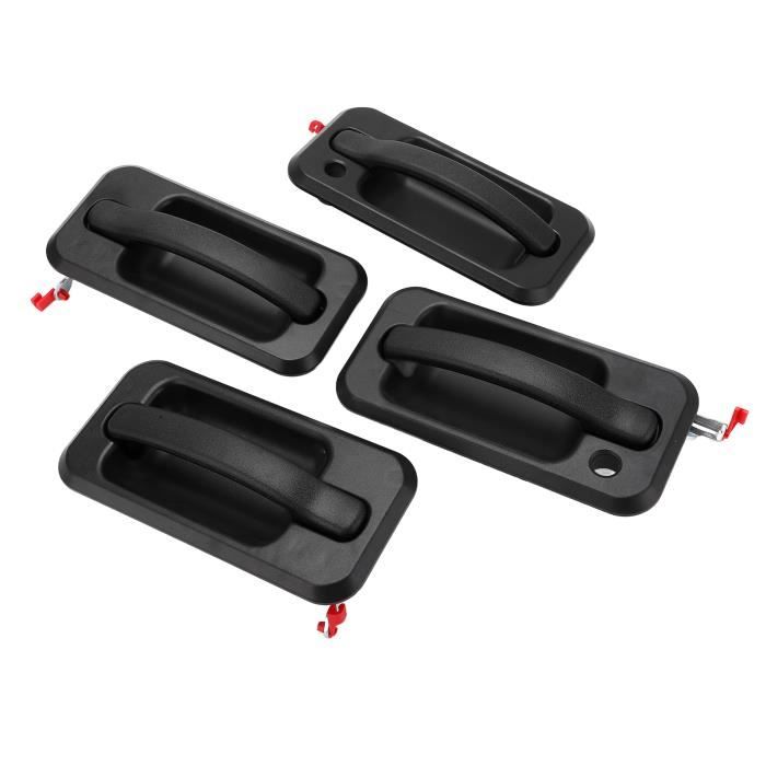 Lot de 4 poignées de porte autocollantes - En plastique - Pour fenêtre, porte en verre, tiroir