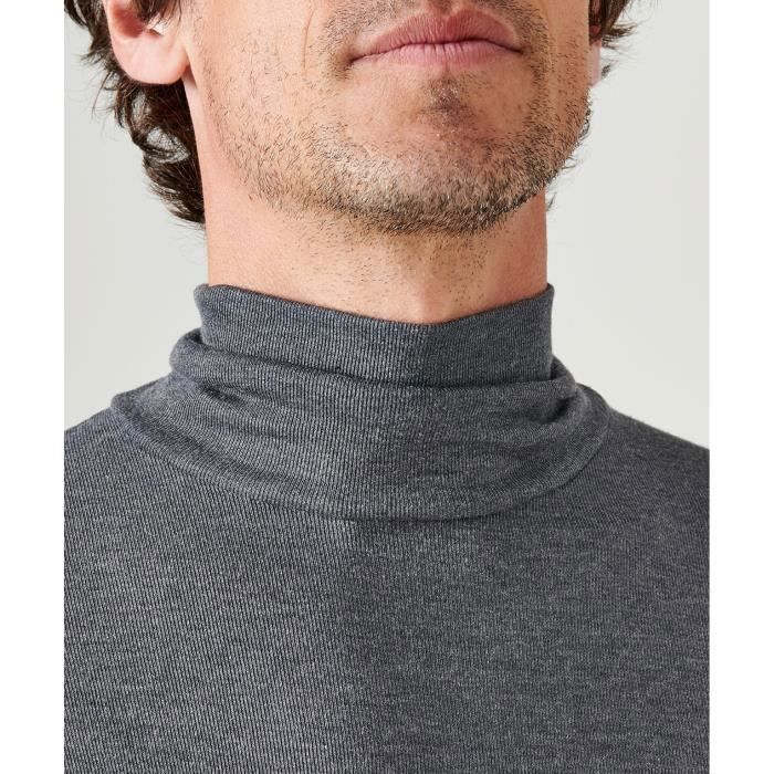 Sous pull col roule Thermolactyl homme DAMART Anthracite Manches longues