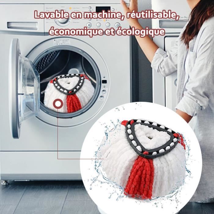 Têtes de Balai Vileda, Facile & Clean Turbo 2 en 1 Balai Microfibre Recharge Tête, Recharge