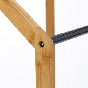 Porte-serviettes Échelle Relaxdays - Bambou Et MDF, 150x50x30cm, 3 Barres Et Étagères