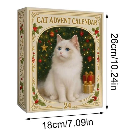 Calendrier De L'Avent Pour Chats 2024, 24 Jours Calendrier De L'Avent Pour De Noël, Calendrier De L'Avent De Noël Pour Chat, Calendrier Du Compte À Rebours Avec Pendentifs Pour Arbre De Noël