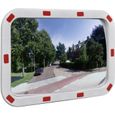 vidaXL Miroir de trafic convexe rectangulaire 40x60cm avec réflecteurs-0