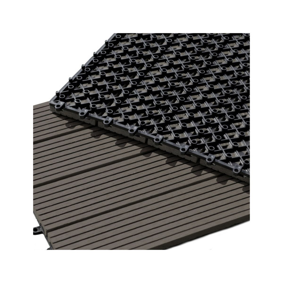 Lot De 11 Dalles Clipsables 30 X 30 Cm Terrasse Bois Composite Brun Fonce 1m Achat Vente Dallage Lot De 11 Dalles Clipsables Cdiscount