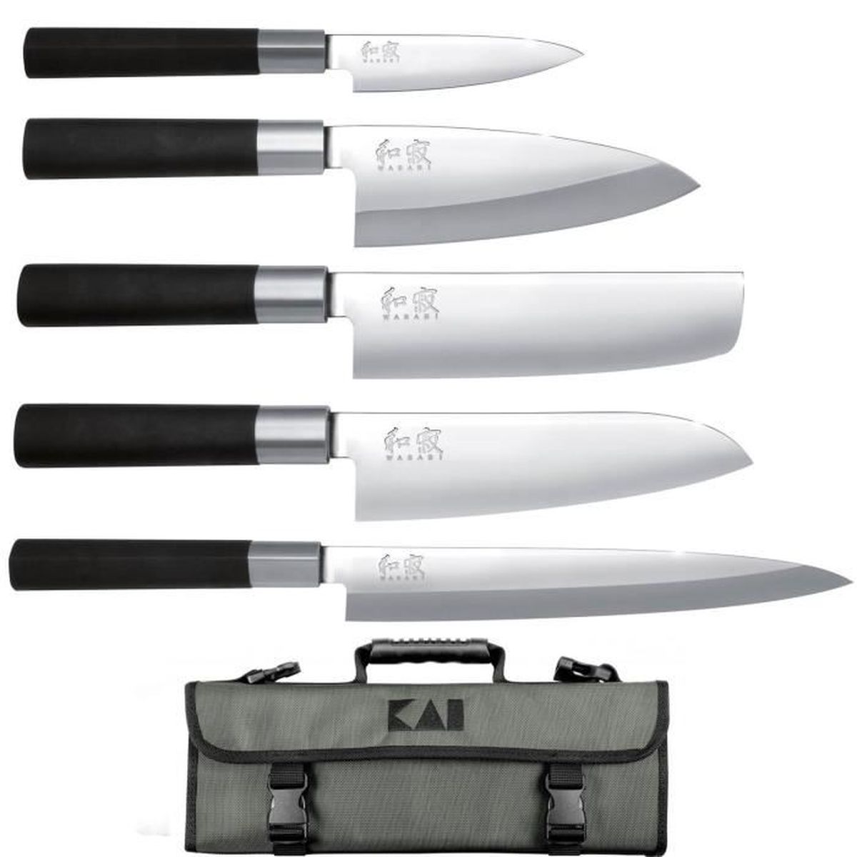 Malette 5 Couteaux Japonais Kai Wasabi Black Japon Achat Vente Couteau De Cuisine Malette 5 Couteaux Japonais Cdiscount