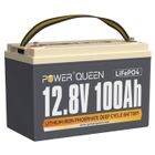 Power Queen Batterie Lithium LiFePO4 - 12V100Ah - 1280Wh - BMS100A - 4000~15000 Cycles pour des camping-cars, le système solaire