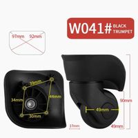 W041 (2PCS) S-Black - Roue de bagage Roues de rechange Accessoires de valise Roulettes universelles Valise à