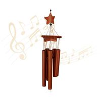 Carillon à vent en bambou - RELAXDAYS - Décoration - Produit décoratif et pratique - Marron