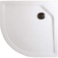 Receveur de douche quart de cercle 90x90 cm, bac à douche extra plat, acrylique blanc, à poser ou à encastrer, Schulte