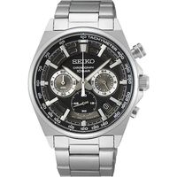Bracelet acier homme - SEIKO - Montre Seiko sport chrono acier cadran noir - Couleur de la matière:Blanc