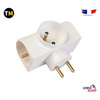 Multiprise triplite 3X16A laterale +T blanc
