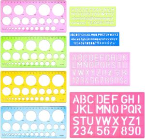 Kit papier créatif Lot de 8 pochoirs lettres alphabet en plastique po