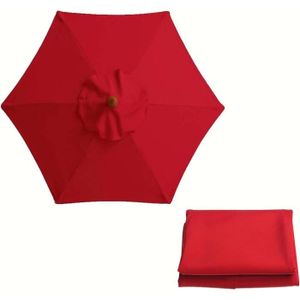 TOILE DE PARASOL Toile de rechange pour parasol de jardin - Protection UV - Coloris rouge - Diamètre 2,7m