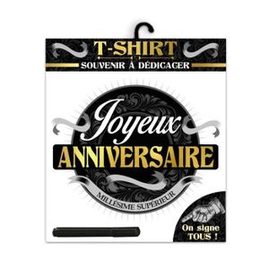 T-SHIRT TEE SHIRT JOYEUX ANNIVERSAIRE HOMME  Blanc