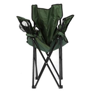 CHAISE DE CAMPING Chaise pliante extérieure multifonctionnelle armée armée verte chaise acier inoxydable pôle noir