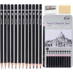 CRAYON GRAPHITE 12 crayon dessin professionnel, crayon dessin kit 