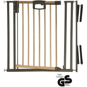 BARRIÈRE DE SÉCURITÉ  Barrière de porte et d'escalier Easylock Wood Plus - GEUTHER - 68-92,5 cm - Noir - Métal - Bébé