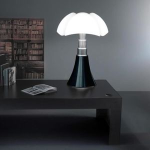 LAMPADAIRE PIPISTRELLO-Lampe ampoules LED pied télescopique H66-86cm Noir brillant Martinelli Luce - designé par Gae Aulenti H ajustable : 66