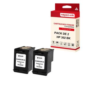 CARTOUCHE IMPRIMANTE NOPAN-INK - x2 Cartouches HP 302BK XL compatibles 