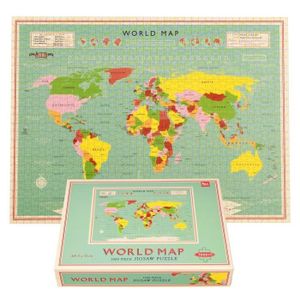 PUZZLE Puzzle 1000 pièces Rex London World Map - vert/jau
