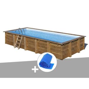 PISCINE Kit piscine bois Sunbay Braga 8,15 x 4,20 x 1,46 m + Bâche à bulles