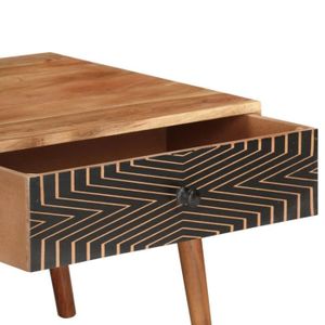 TABLE BASSE Table basse en bois d'acacia massif - VINGVO - Rectangulaire - Marron - Contemporain - Design
