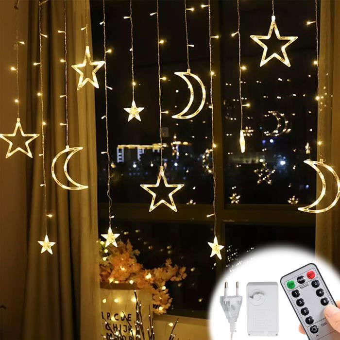 EJ.life Guirlande lumineuse à ventouse pour fenêtre, décoration de Noël,  étoile scintillante - Cdiscount Maison