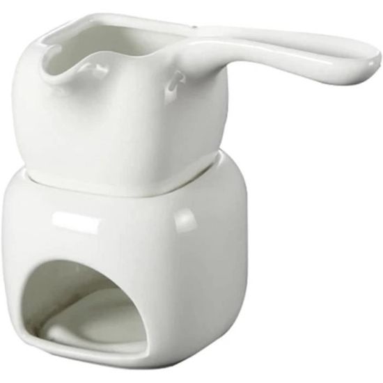 Tasse à Fondue Céramique 130 Ml – Chocolat, Fromage, Caramel – Avec Bougie Et Fourchettes