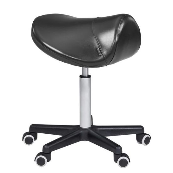 Tabouret De Selle Pivotant Master Massage - Hauteur Réglable 52-70 Cm, Roues PU, Charge Max 250 Kg - Pour Bureau, Atelier, Soins