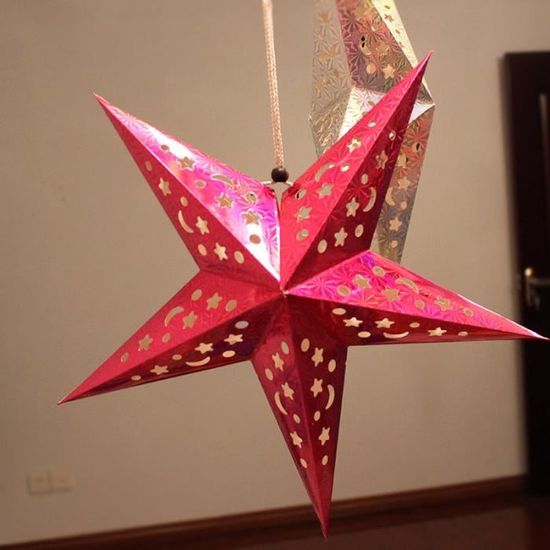 Arbre de Noël pentagram abat-jour étoile papier suspendus Noël décor de mariage fournitures/367/5000 rouge