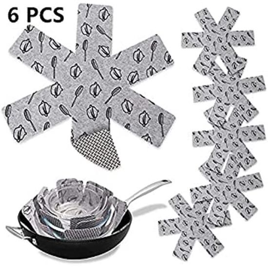 Protections Casseroles En Feutrine - Lot De 12, 3 Tailles (26, 20, 15 Cm), Anti-rayures Et Anti-dérapant