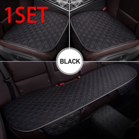 3PCS Black -Ensemble de housses de siège de voiture, couverture de tapis général quatre saisons, antidérapant, respirant, pour la