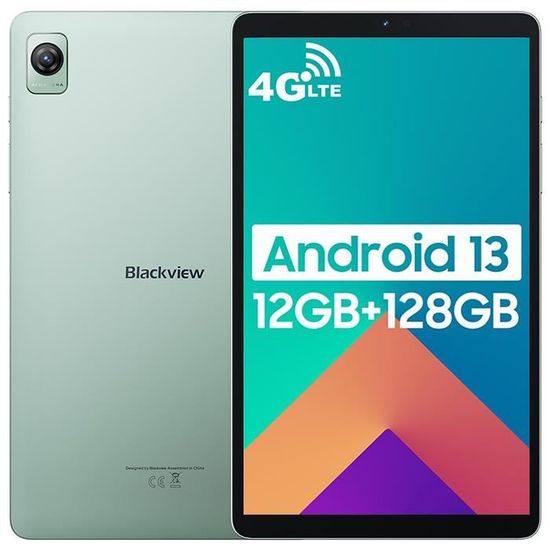 Blackview Tab 60 Tablette Tactile 8.68" Android 13 12Go+128Go-SD 1To 6050mAh 8MP+5MP PC Mode,5G WiFi,4G Dual SIM Tablette PC - Vert