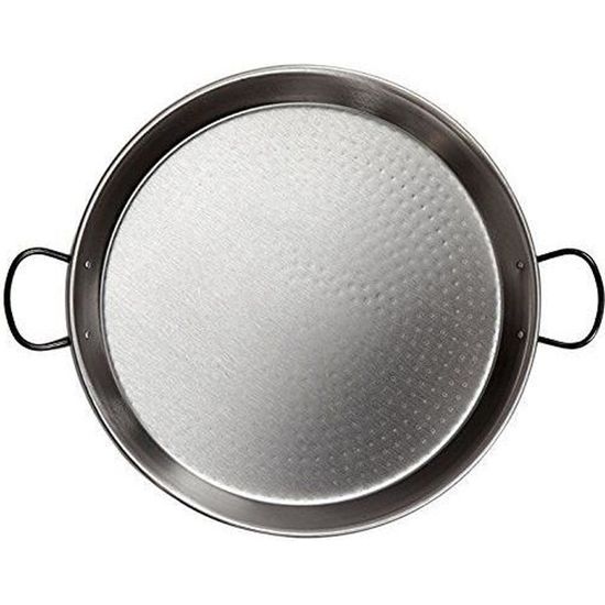 Garcima Poêle à Paella en Acier Poli, Gris, 50 cm, Lot de 6