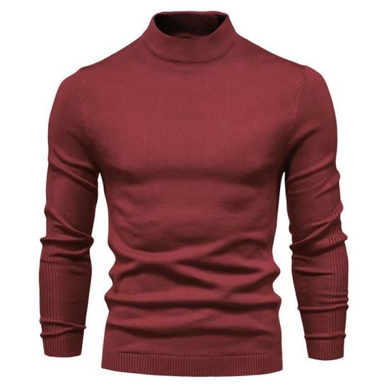 Pull Homme Col Montant Vintage TOFOTL - Chaud Automne Hiver, Couleur Uni Classique Travail Sport Noël