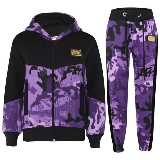 A2Z 4 Kids Filles Survêtement Sweat À Capuche Camouflage Haut Bas